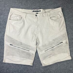 Rocawear Shorts Mens 52 Beige Brown 13" Distressed Ribbed Streetwear Y2K